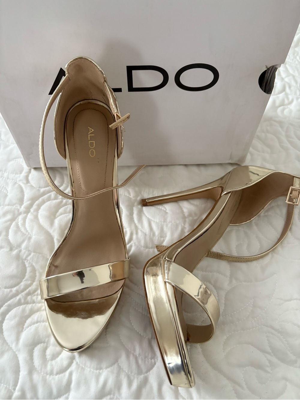 ALDO “Madalene” Metallic Gold Platform heels